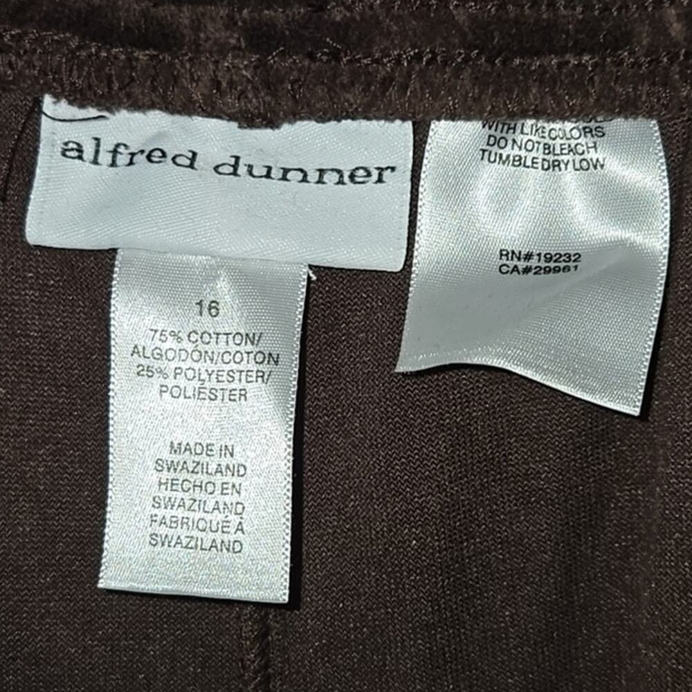 NWT Alfred Dunner 16P Dark Brown Velveteen Pull On Pants/Trousers [0179] - Picture 5 of 6
